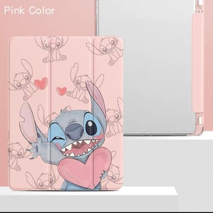 Cute cartoon with pencil holder stitch ip ad case, stitch ip ad pro, ip ad air 5 Pink color Boy