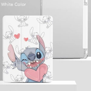 Cute cartoon with pencil holder stitch ip ad case, stitch ip ad pro, ip ad air 5 White color Boy