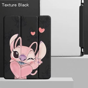 Cute cartoon with pencil holder stitch ip ad case, stitch ip ad pro, ip ad air 5 Black color Girl