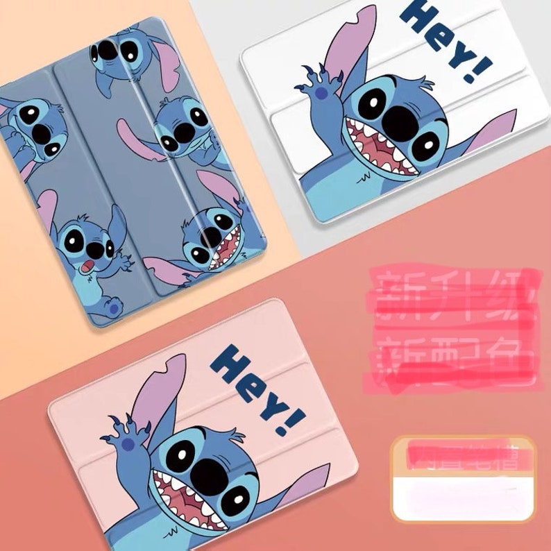 Leuke cartoon stitch i-pad-hoes, i-pad pro, i-pad air, i-pad mini afbeelding 9