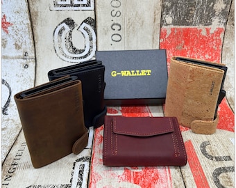 G-WALLET® New York - L'étui pour cartes de crédit avec un portefeuille complet et un compartiment pratique pour la monnaie - cuir véritable - petit comme une carte de crédit