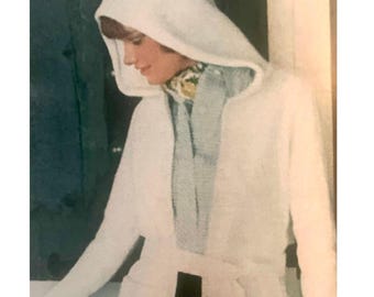 Vintage‑Inspired Ladies Hoodie Knitting Pattern • Cozy 1970s Style Sweater • Instant PDF Download