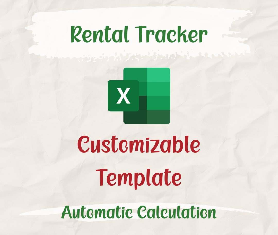 Customizable Template | Rental Tracker | Microsoft Excel Template - Etsy