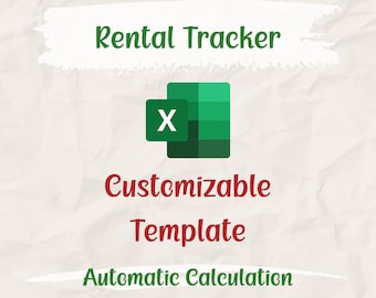 Individualisierbare Vorlage | Miet tracker | Microsoft Excel Vorlage