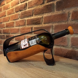 Leather Wine Rack, Personalized Brown Wine Accessories, Wine Bottle Holder, Wine Carrier, Wine Caddy, Leather Wine Bag, Wine Lovers Gift