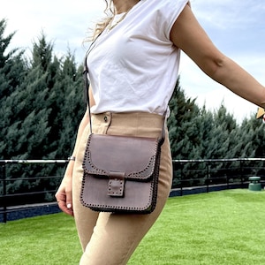 Handmade Brown Messenger Bag, Genuine Leather Saddle Bag, Cross Body Tote Bag, Retro & Luxury Leather Mini Bag, Everyday Casual Crossbody