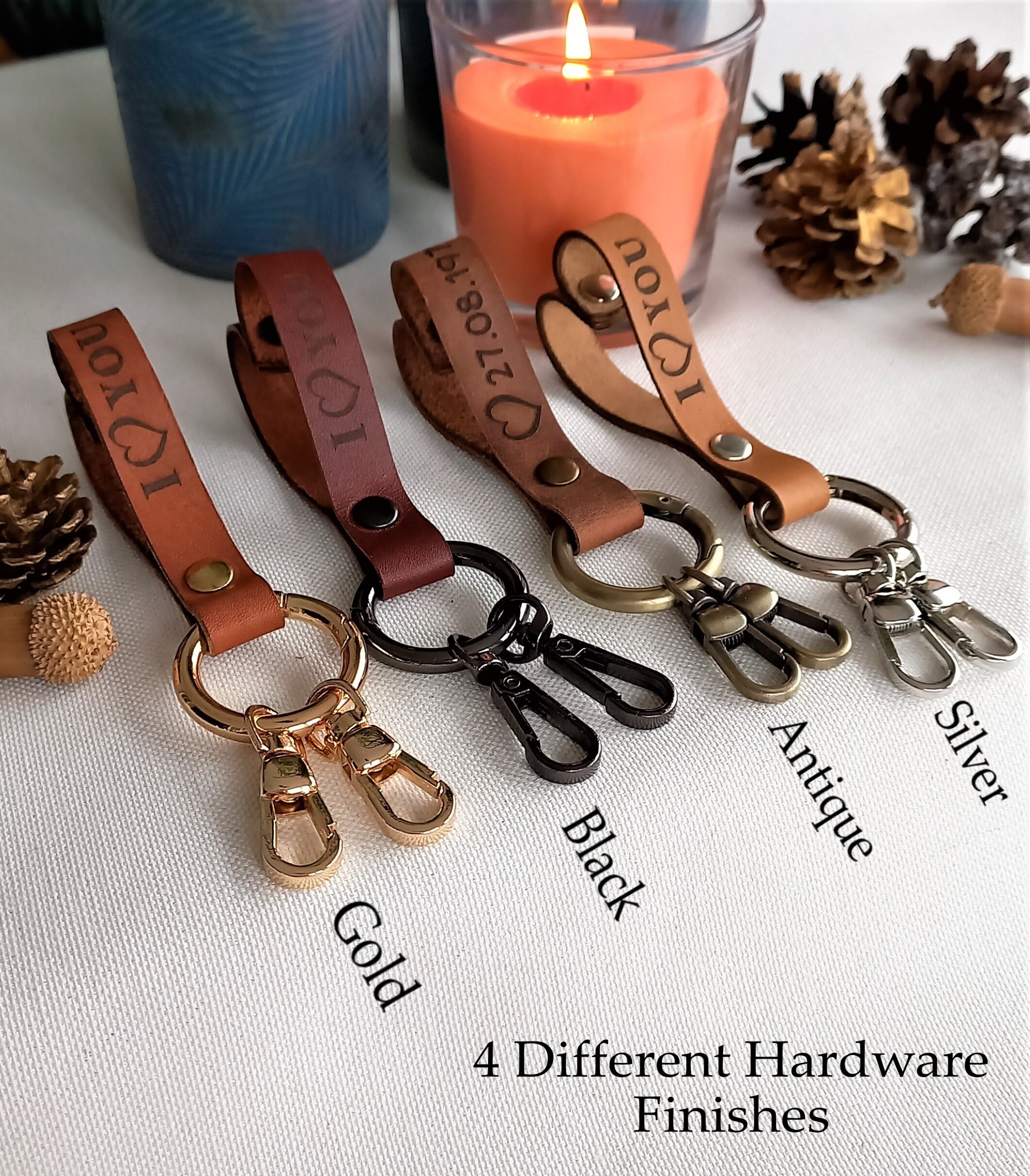 Etsy personalized store leather keychain