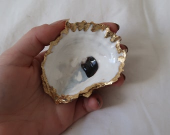 Oyster Shell Trinket Dish | Gold Foiled | Real Oyster Shell