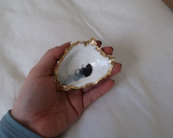 Oyster Shell Trinket Dish | Gold Foiled | Real Oyster Shell