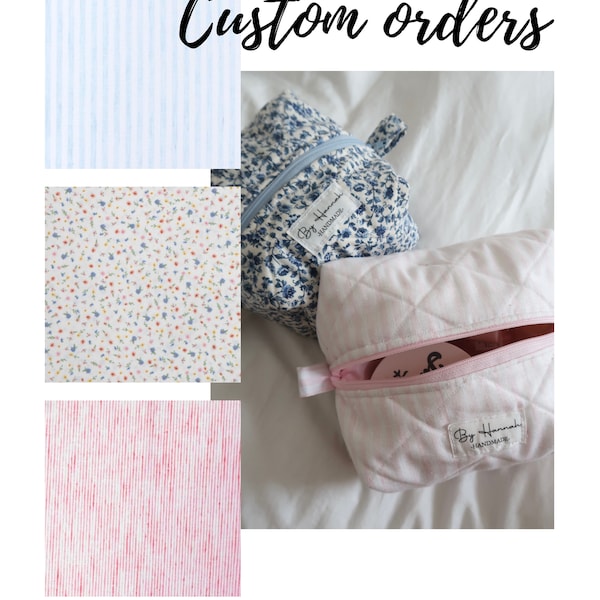 Custom Order | XL Quilted Makeup Bag