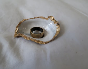 Oyster Shell Trinket Dish | Gold Foiled | Real Oyster Shell