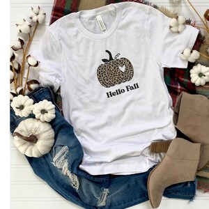 Leopard Pumpkin Shirt, Thanksgiving Shirt, Fall, Hello Pumpkin Shirt, Cheetah Pumpkin Shirt, Thankful Shirt, Fall Tee