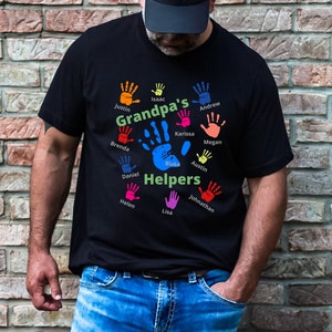 Grandpa&#39;s Helpers Shirt, Customized Grandpa Father&#39;s Day Gift, Personalized Grandpa Shirt, Grandparents Day Gift, Grandpa Birthday Gift