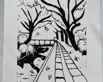 Philosopher’s Path Kyoto Lino Print