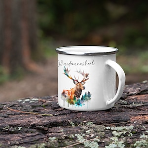 Ceramic or enamel mug personalized | Hunting | Cup with desired name | Cup for hunting | Hunter