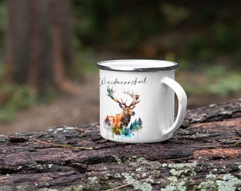 Ceramic or enamel mug personalized | Hunting | Cup with desired name | Cup for hunting | Hunter