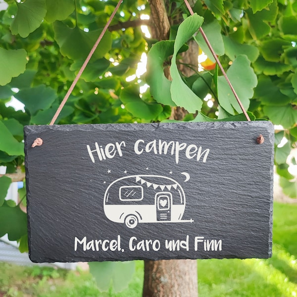 Schiefertafel Campingplatz