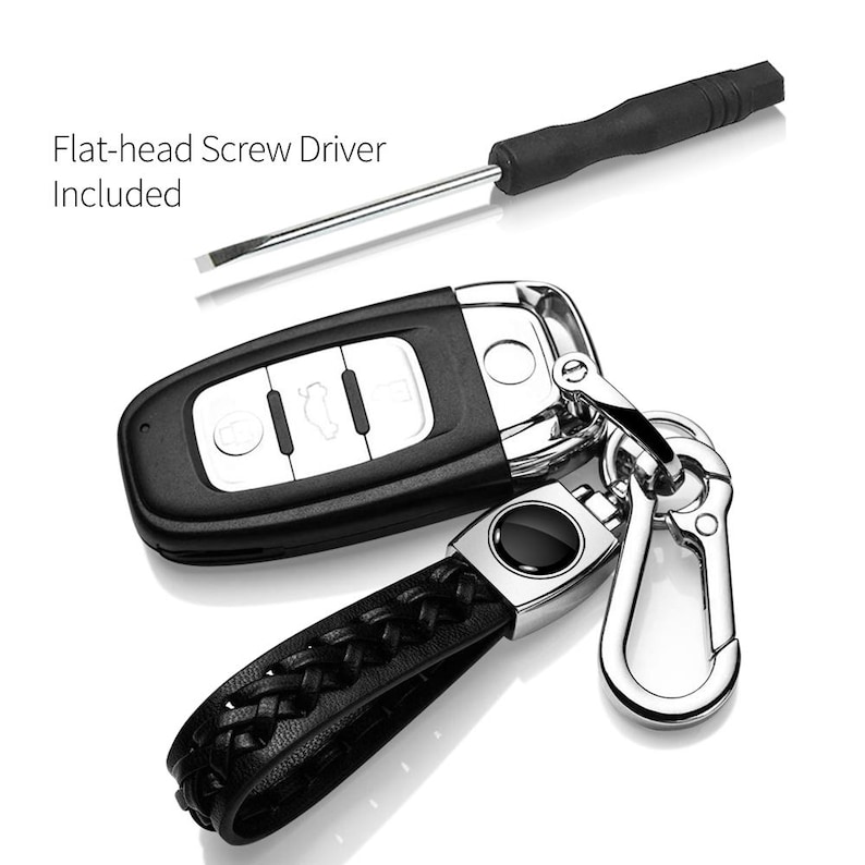 iPick Image for Ford F-150 Raptor in Black Braided Rope Style Genuine Black Leather Key Chain, Official Licensed image 4