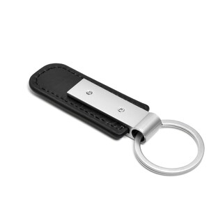 iPick Image for Ford F-150 Lariat Black PU Leather Strap Silver Metal Bar Key Chain, Official Licensed image 4