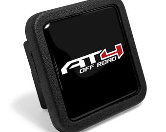 GMC AT4 Black Rubber Heavy-Duty 2" Trailer Tow Hitch Receiver Cover for Class 3 and Class 4, Licensed!