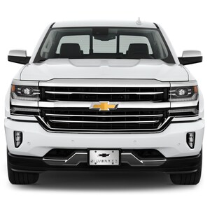 iPick Image for Chevrolet Silverado Black Bowtie 3D Dual Logo Mirror Chrome Stainless Steel License Plate, Official Licensed image 4