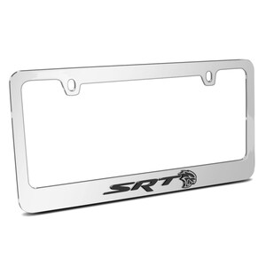 iPick Image for Dodge SRT Hellcat in 3D on Mirror Chrome Metal License Plate Frame, Official Licensed