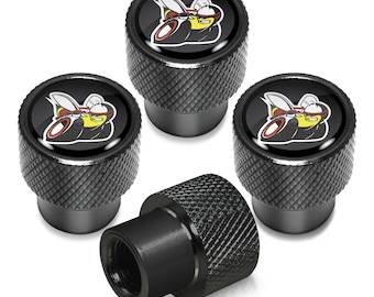 iPick Image for Dodge Scat-Pack Logo on Black Easy-Grip Premium Aluminum Tire Valve Stem Caps, Official Licensed