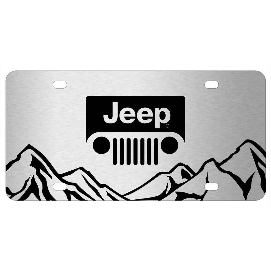 Ipick Image Made for Jeep Grill Logo Rock Mountain Graphic Brush