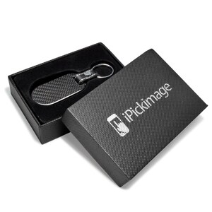 iPick Image for Dodge R/T Logo 100% Real Black Carbon Fiber Tag Style Key Chain, Official Licensed 画像 5