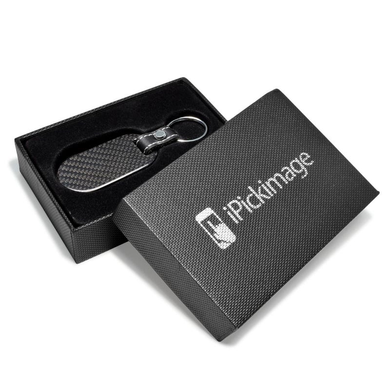 iPick Image for Dodge R/T Logo 100% Real Black Carbon Fiber Tag Style Key Chain, Official Licensed 画像 5