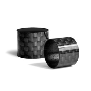 Tapas de válvula de neumático de aluminio plateado con barril de fibra de carbono real para Ford Mustang 5.0 en color negro, ¡con licencia! imagen 3