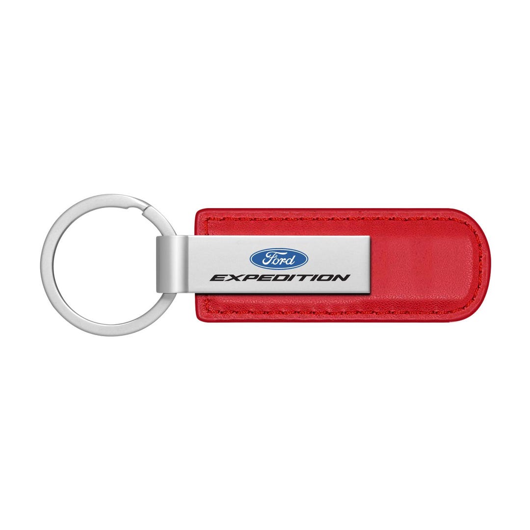 Ipick Image for Ford Expedition Red PU Leather Strap Silver Metal Bar ...
