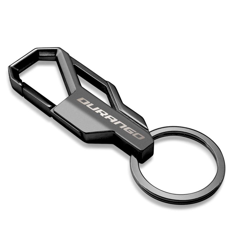 iPick Image for Dodge Durango Gunmetal Black Carabiner-style Snap Hook Metal Key Chain, Official Licensed Bild 2