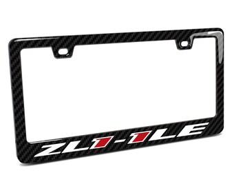 iPick Image for Chevrolet Camaro ZL1-1LE in 3D on Real Carbon Fiber ABS Plastic License Plate Frame, Official Licensed