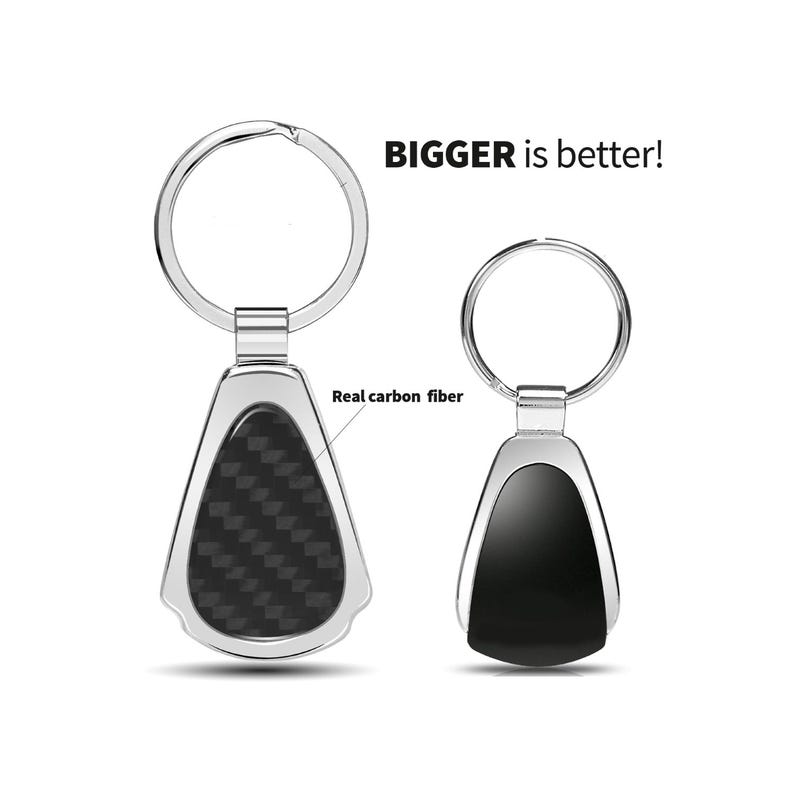 iPick Image for Honda Red Logo Civic Type-R Real Carbon Fiber Chrome Metal Teardrop Key Chain, Official Licensed image 7