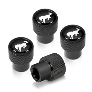 iPick Image for Ford Bronco Black Easy-Grip Aluminum Tire Valve Stem Caps, Official Licensed
