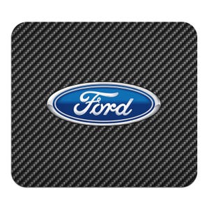 Imagen de iPick para alfombrilla de ratón con textura de fibra de carbono negra y logotipo de Ford para juegos y oficina, con licencia oficial. imagen 1