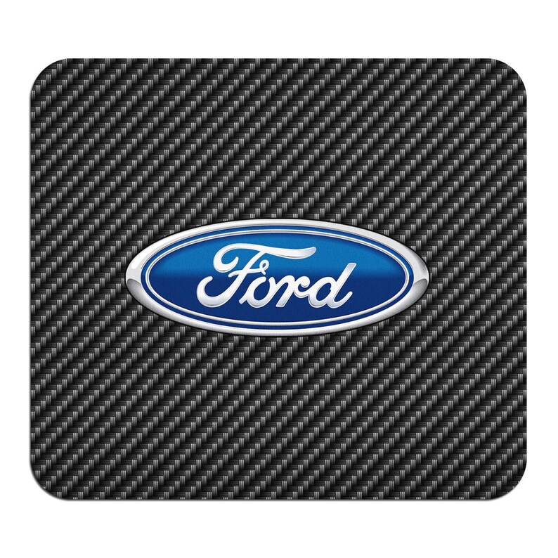 Imagen de iPick para alfombrilla de ratón con textura de fibra de carbono negra y logotipo de Ford para juegos y oficina, con licencia oficial. imagen 1