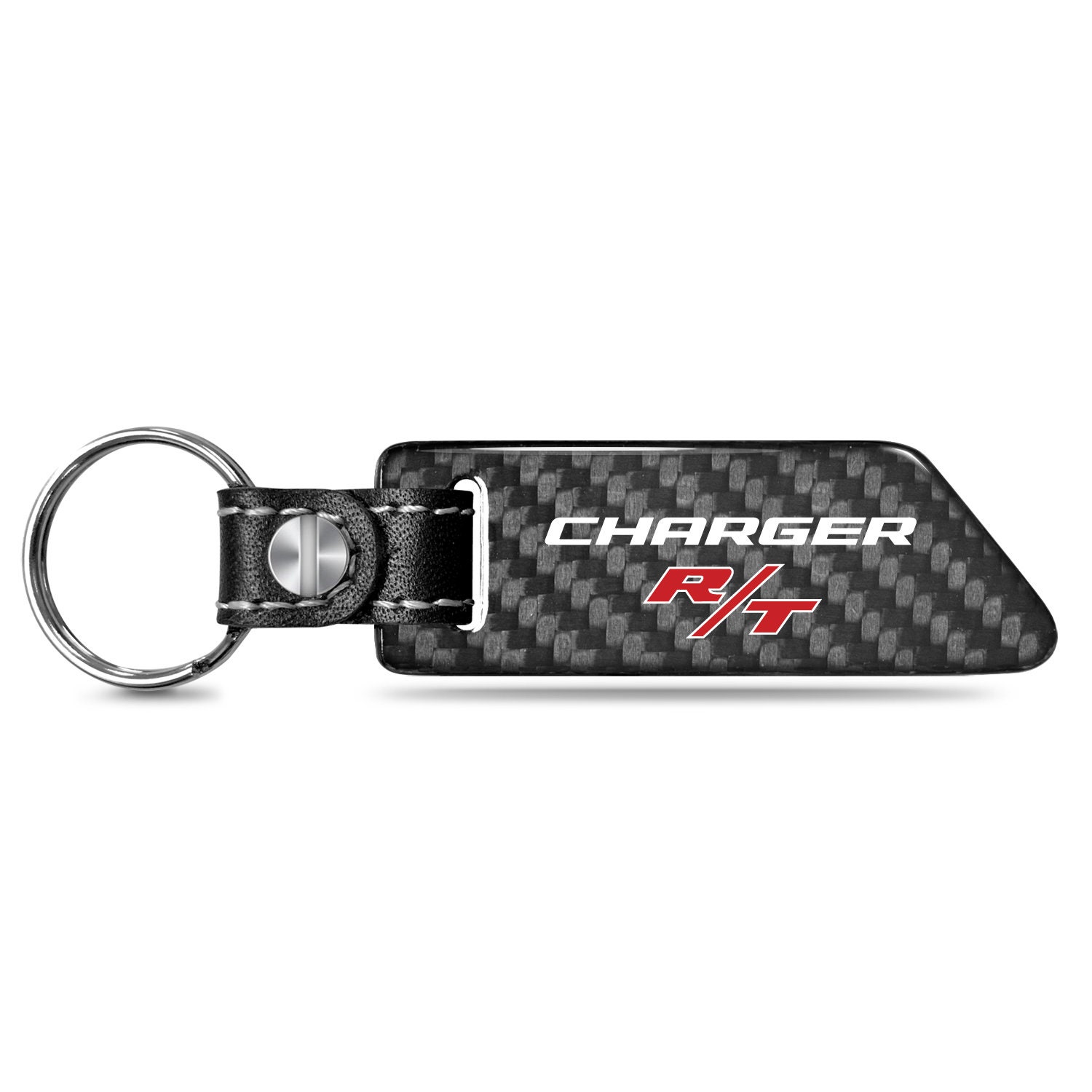 iPick Image Dodge SRT Hellcat Challenger Black Leather Strap Key Chain Key-Ring 
