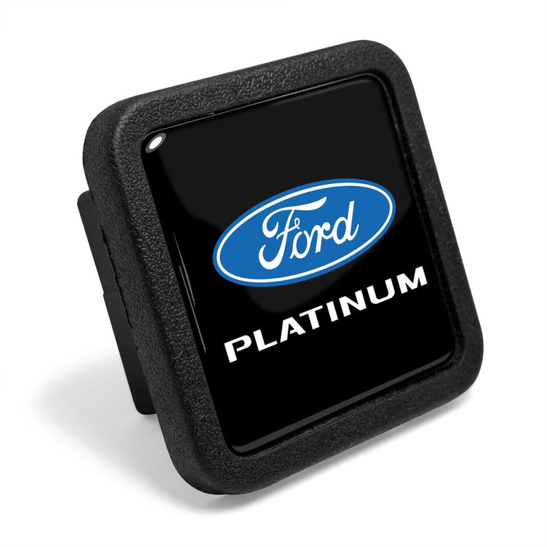 Ford F-150 Platinum Black Rubber Heavy-Duty 2" Trailer Tow Hitch Receiver Cover for Class 3 and Class 4, Licensed! image 1