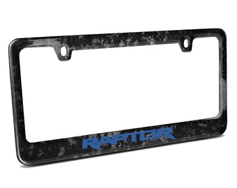 iPick Image for Ford F-150 Raptor Real Black Forged Composite Carbon Fiber License Plate Frame, Official Licensed