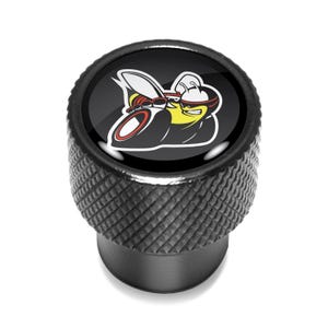 iPick Image for Dodge Scat-Pack Logo on Black Easy-Grip Premium Aluminum Tire Valve Stem Caps, Official Licensed image 2