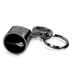 iPick Image for Chevrolet Corvette C8 Stingray Black Chrome Engine Piston Style Metal Key Chain, Official Licensed