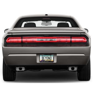 iPick Image for Dodge Challenger R/T Black Insert Black Stainless Steel License Plate Frame, Official Licensed image 4