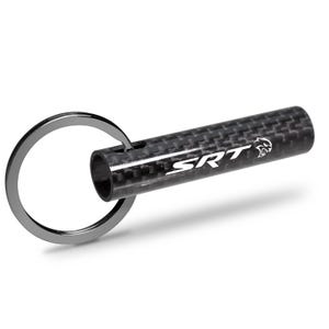 iPick Image for Dodge SRT Hellcat Black Real Carbon Fiber Custom Designed Tube Style Key Chain, Official Licensed