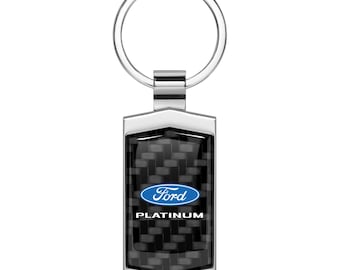 iPick Image for Ford F-150 Platinum Real 3K Carbon Fiber Chrome Metal Case Key Chain, Official Licensed