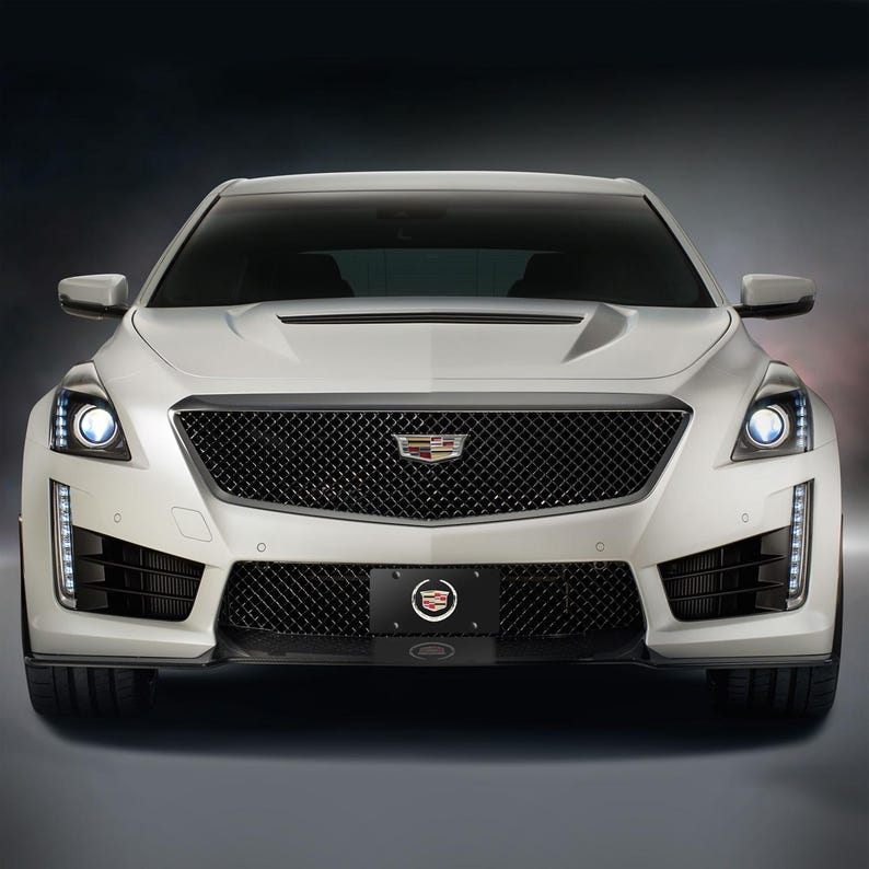 iPick Image for Cadillac 3D Metal Logo Black Stainless Steel License Plate, Official Licensed image 4