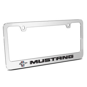 iPick Image for Ford Mustang in 3D on Mirror Chrome Metal License Plate Frame, Official Licensed