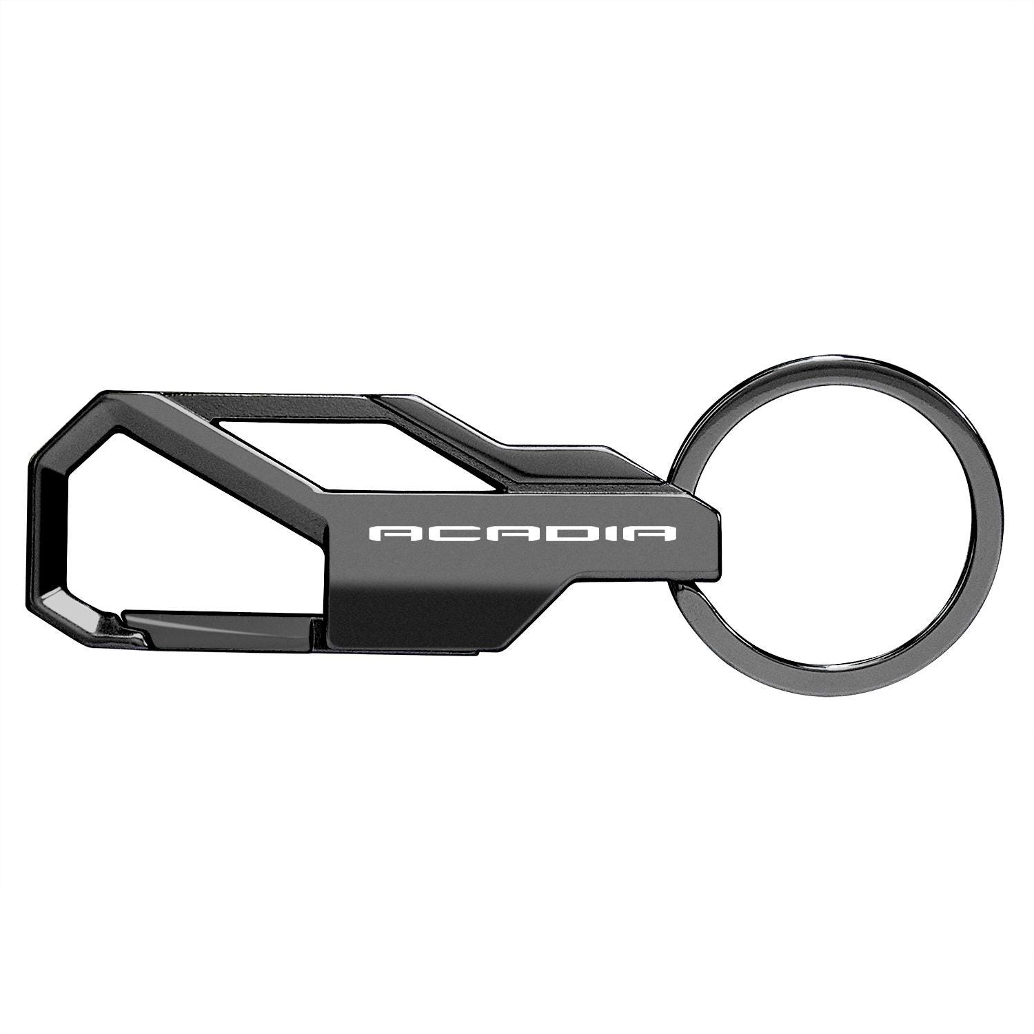 iPick Image made for GMC Acadia Gunmetal Black Carabiner-style Snap Hook Metal Key Chain, Official Licensed