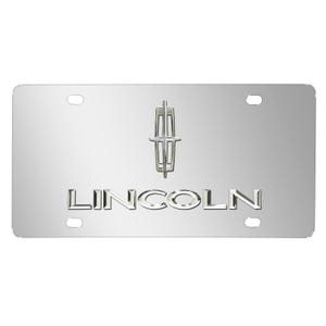 iPick Image for Lincoln 3D Metal Dual Logo Mirror Chrome Stainless Steel License Plate, Official Licensed
